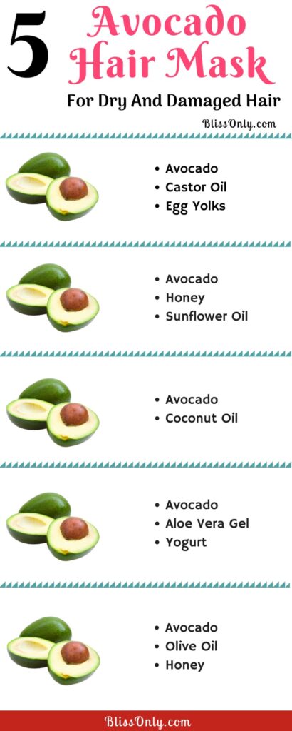 5 avocado hairs masks for dry and damaged hair