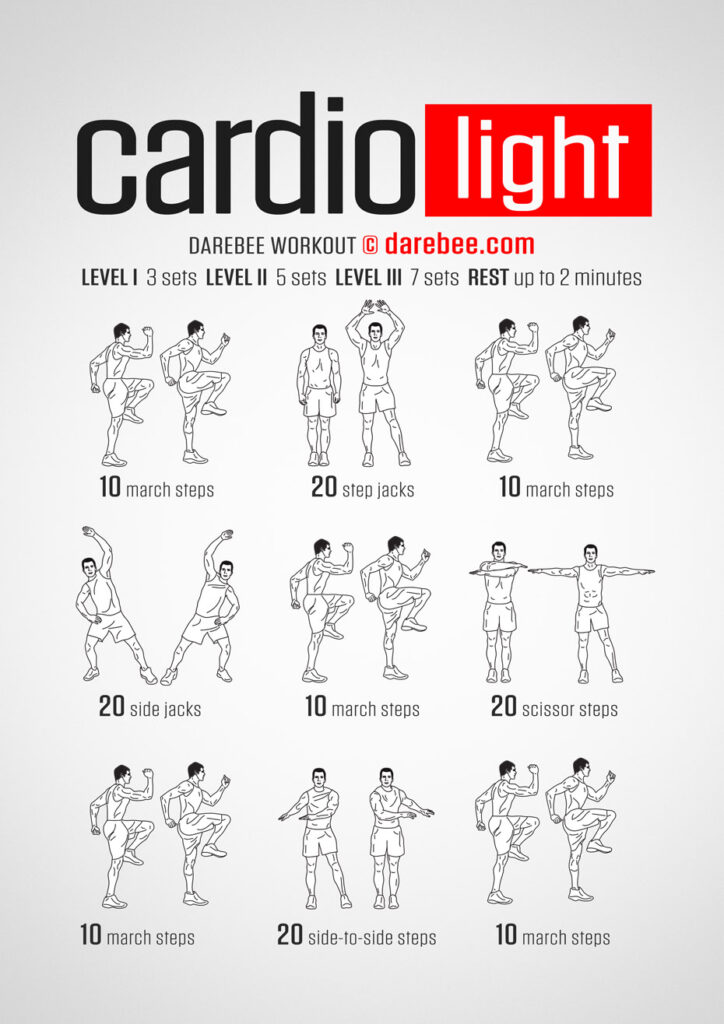cardio light workout infographic