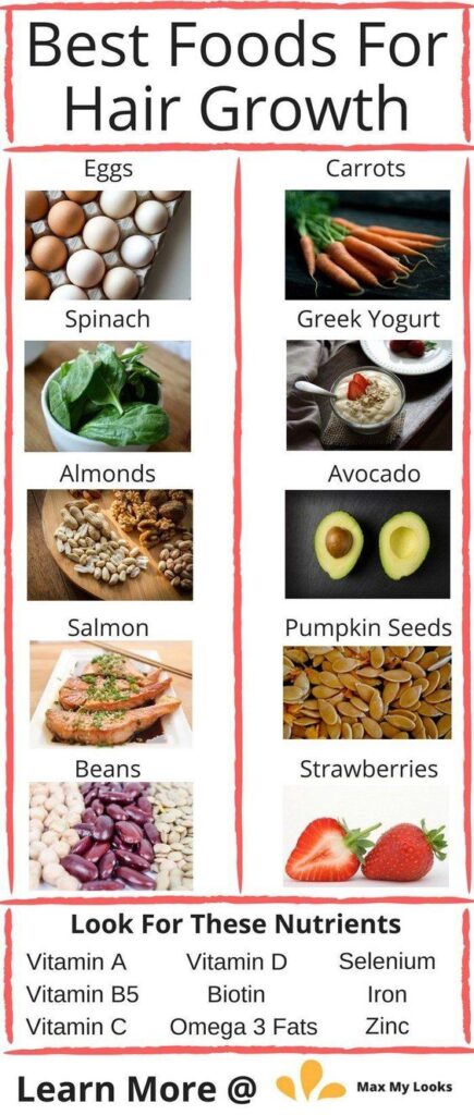 foods for hair growth infographic