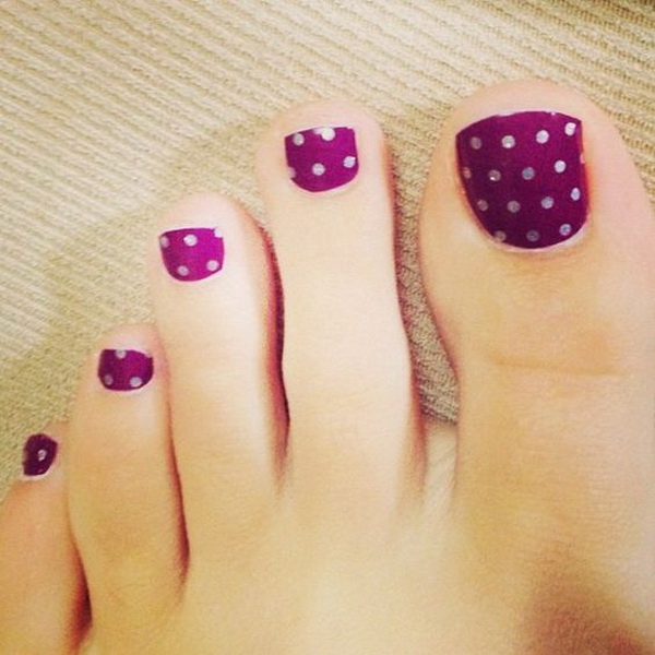 Toe Nail Art Designs Polka Dots