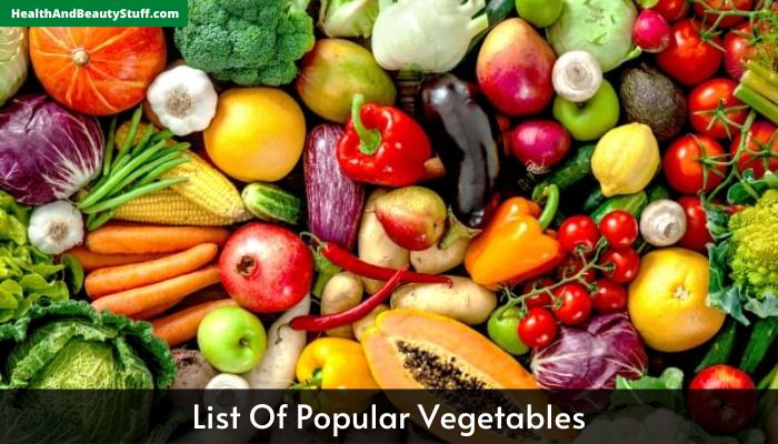 List Of Popular Vegetables