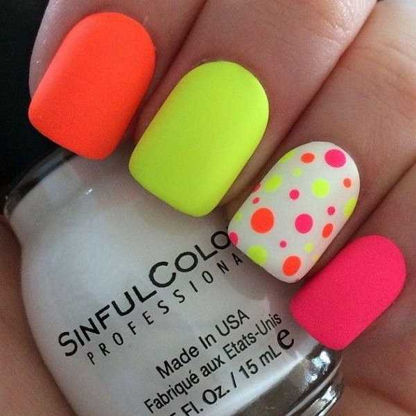 Summer Polka Dot Nail Designs