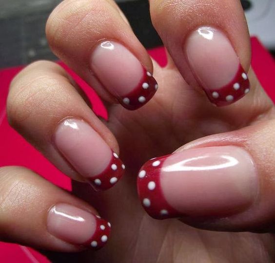 Polka Dots French Nail Art Designs