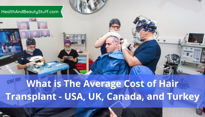 What is the average cost of Hair Transplant - USA, UK, Canada, and Turkey