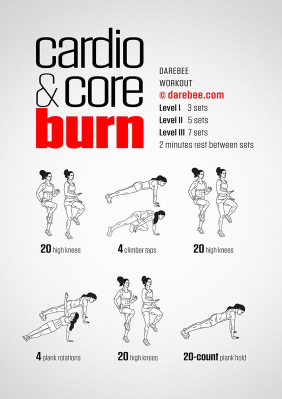 cardio and core burn exercises