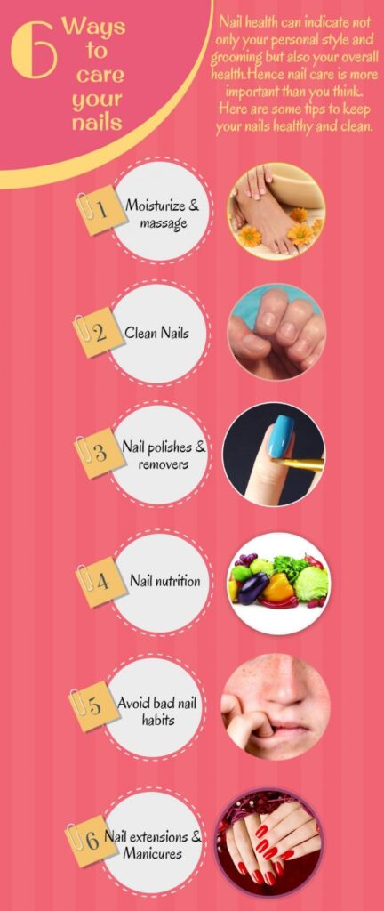 how to take care nails infographic