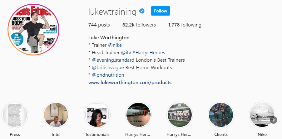 Luke Worthington fitness instagrammer