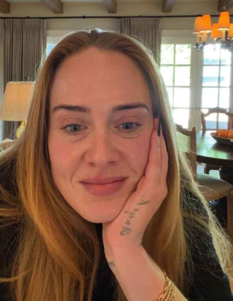 Adele’s Bare Face On Instagram Live
