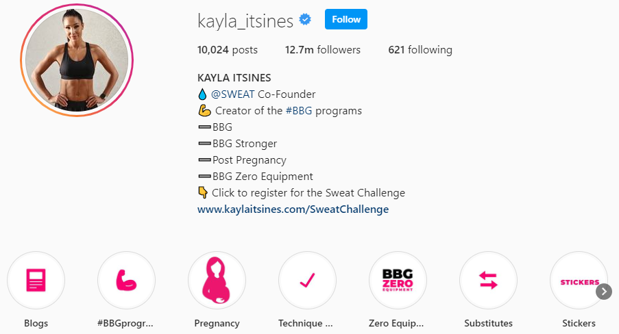 Kayla Itsines health and fitness instagrammer