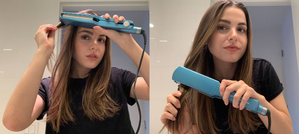 Use a Lower Heat Setting on Someone's Hair Straightener