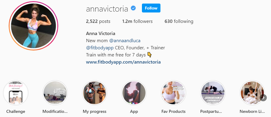 Anna Victoria fitness instagrammer